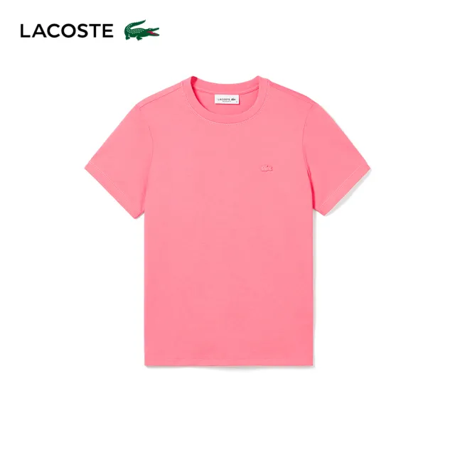 【LACOSTE】女裝-常規版型柔軟平紋短袖T恤(桃紅色)