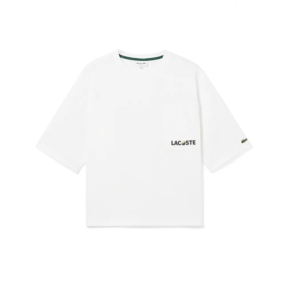 【LACOSTE】男裝-時尚口袋棉質短袖T恤(白色)
