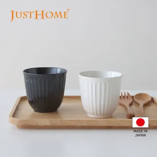 【Just Home】日本製美濃燒線條湯吞杯220ml 黑(杯子 陶瓷杯 湯吞杯 茶杯)