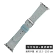 【Watchband】Apple Watch 全系列通用錶帶 蘋果手錶替用錶帶 銀鋼扣 外層牛仔布紋 內層真皮錶帶(天空藍色)