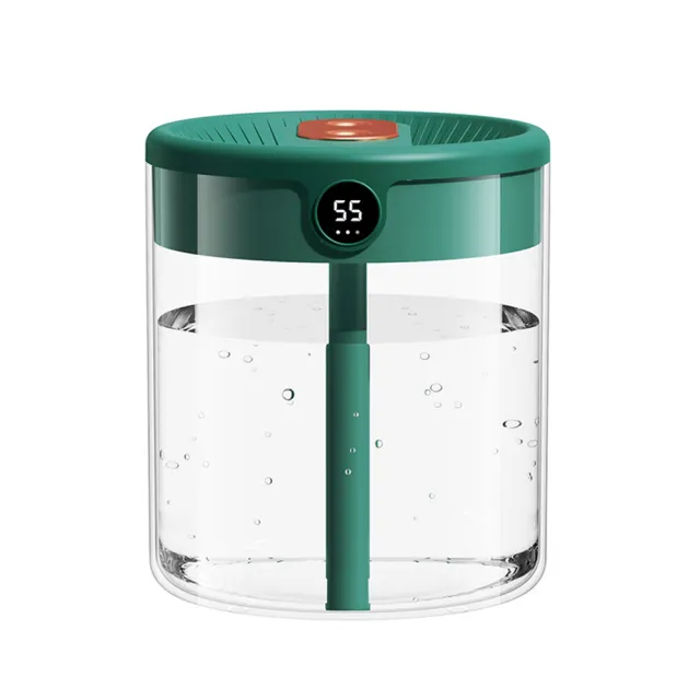 WODER 智能數顯雙噴2L大容量加濕器 靜音霧化水氧機 USB桌面空氣加濕機噴霧器 保濕補水噴霧機