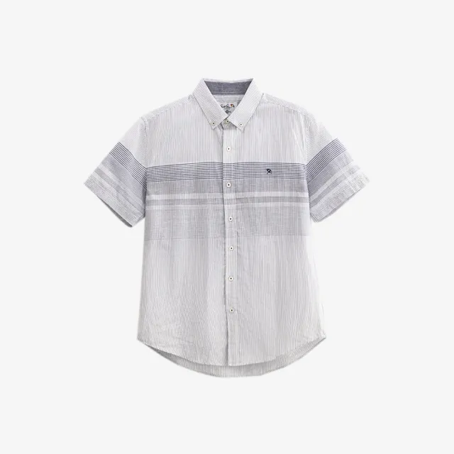 【Arnold Palmer 雨傘】男裝-質感格紋純棉短袖襯衫(白色)