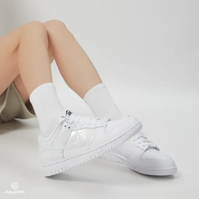 【NIKE 耐吉】W Dunk Low 女鞋 白色 漆皮 低筒 潮流 穿搭 運動 休閒 休閒鞋 FD8683-100