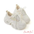 【amai】時尚拼色輕量厚底老爹鞋 休閒鞋 小白鞋 運動鞋 老爹鞋 厚底鞋 百搭 大尺碼 GS13-6CM(奶油色)