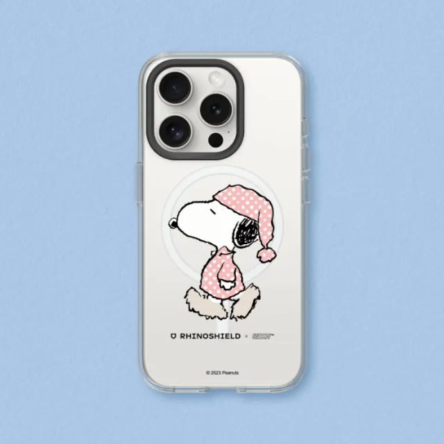 【RHINOSHIELD 犀牛盾】iPhone 14系列 Clear MagSafe兼容 磁吸透明手機殼/Snoopy Go to sleep(史努比)