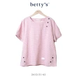 【betty’s 貝蒂思】橫條紋裝飾釦子布條壓線上衣(共二色)