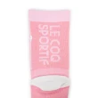【LE COQ SPORTIF 公雞】高爾夫系列 女款粉色3D螺旋抗菌防臭運動中筒襪 QLT0J000