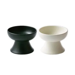 【寵物陶瓷碗】日式高腳陶瓷碗 黑色水碗 陶瓷水碗(寵物飼料碗 貓狗寵物碗)