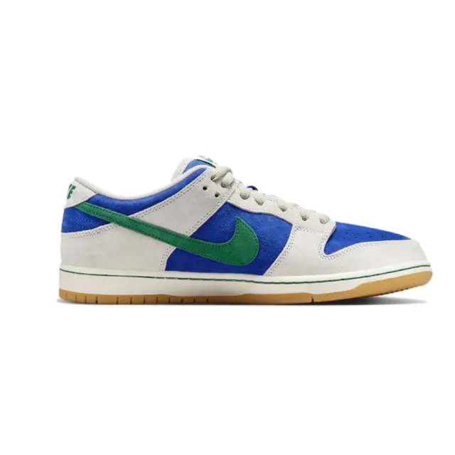 【NIKE 耐吉】SB Dunk Low PRO 滑板鞋 男鞋 白 藍 綠 膠底 麂皮 休閒鞋(HF3704-001)