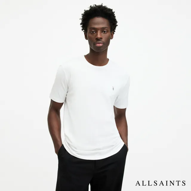 【ALLSAINTS】BRACE TONIC 公羊頭骨刺繡純棉修身短袖T恤 MD131G(2色任選)