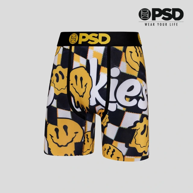 PSD UnderwearPSD Underwear COOKIES- 平口四角褲-棋盤笑臉-黑色