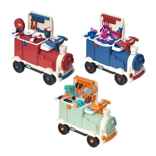【Playful Toys 頑玩具】3IN1滑行火車家家酒(可收納可騎乘 廚房玩具 醫生玩具 滑步車 兒童禮物)