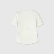 【GAP】女裝 Logo方領短袖T恤 短版上衣-米白色(890006)