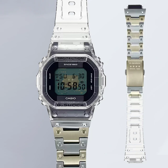 CASIO 卡西歐CASIO 卡西歐 G-SHOCK 40周年透明限量版透視機芯手錶(DWE-5640RX-7)