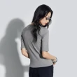【GAP】女裝 圓領短袖針織毛衣 絨感針織系列-灰色(406286)