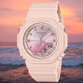 【CASIO 卡西歐】G-SHOCK WOMEN 農家橡樹 夏季日落 八角雙顯腕錶 母親節 禮物(GMA-P2100SG-4A)