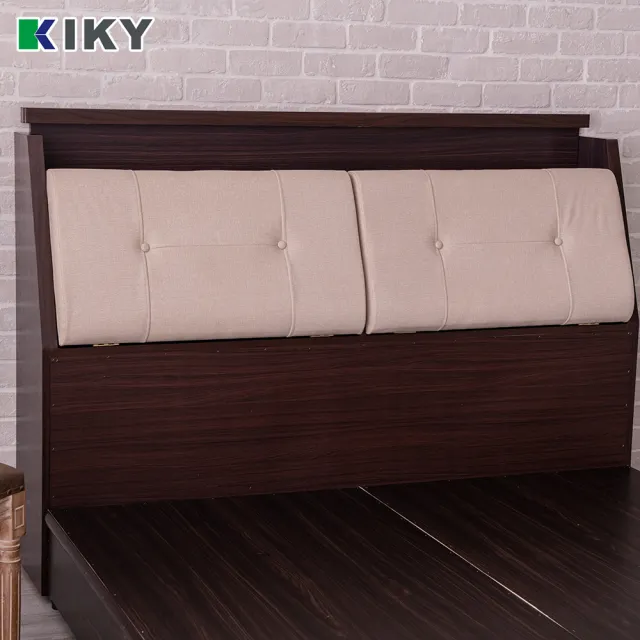 【KIKY】村上貓抓皮靠枕二件床組雙人5尺(床頭箱+三分底)