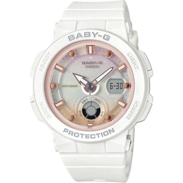 CASIO 卡西歐CASIO 卡西歐 Baby-G 海洋渡假 霓虹手錶-白(BGA-250-7A2)