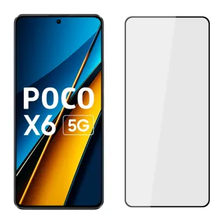 【YADI】POCO X6 6.67吋 2024 水之鏡 AGC全滿版手機玻璃保護貼 黑(滑順防汙塗層 靜電吸附)