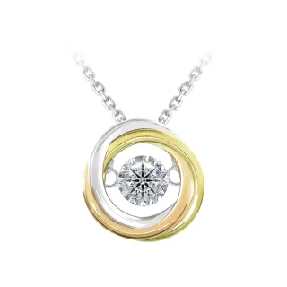 【King Star】GIA 30分 Dcolor 18K金 天然鑽石項鍊  圓形靈動 三色金(3Excellent極優 八心八箭)
