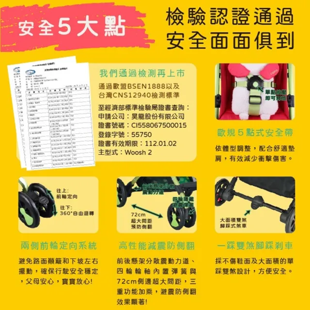 【HTGC】可登機 輕量秒收 單手折疊 嬰兒推車嬰兒車/單腳剎車/170度平躺/推車/手推車/娃娃車 綠恐龍