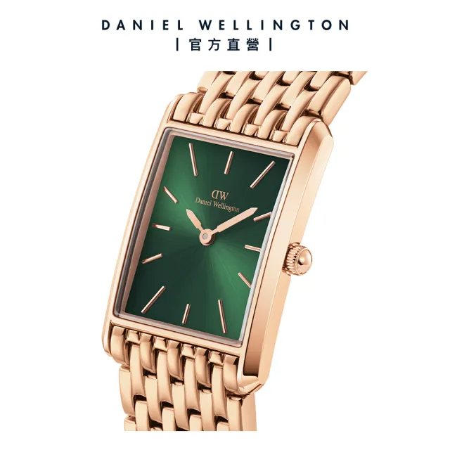 【Daniel Wellington】DW 手錶 Bound 32x22mm 摩登九鍊式精鋼方錶(玫瑰金)