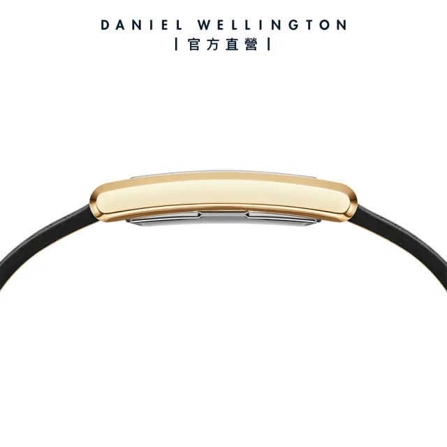 【Daniel Wellington】DW 手錶 Bound 35x24mm 摩登寂靜黑皮革方錶(三色任選)