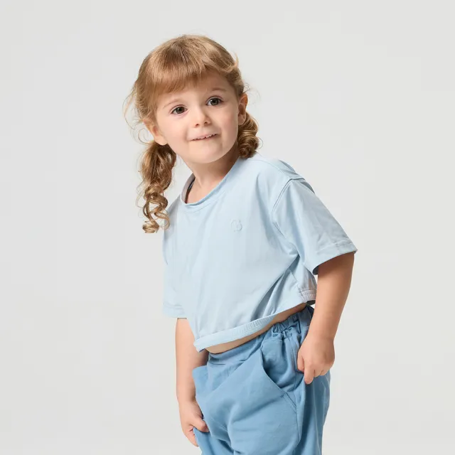 【奇哥】CHIC BASICS系列 女童裝 短版縮口上衣-長效涼爽+抗UV(2-8歲)