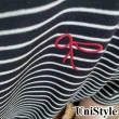 【UniStyle】條紋短袖T恤 韓版蝴蝶結次袖上衣女 UP1664(黑底白條)