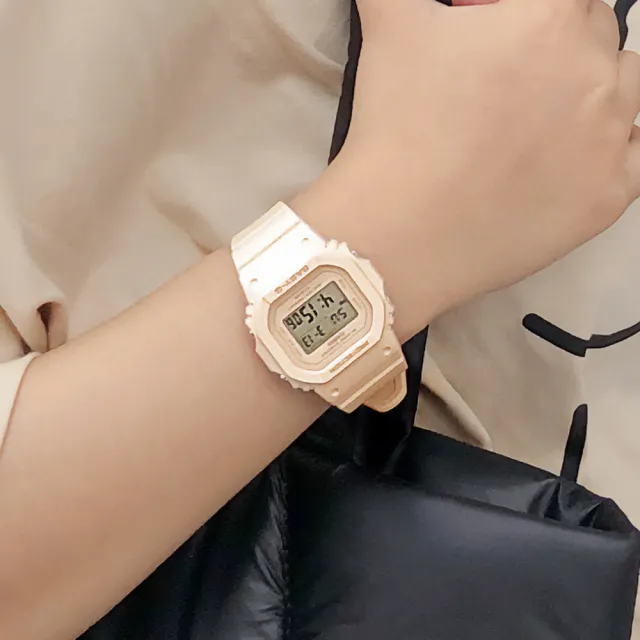 【CASIO 卡西歐】學生錶Baby-G 奶茶色 纖薄輕巧電子錶- 送禮 禮物 推薦(BGD-565U-4)
