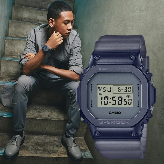 CASIO 卡西歐 G-SHOCK 霧灰漸層 半透明電子錶 聖誕節 禮物(GM-5600MF-2)