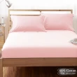 【LUST】素色簡約 淺粉 100%純棉、雙人加大6尺精梳棉床包/歐式枕套《不含被套》(台灣製造)
