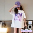 【UniKids】中大童裝短袖T恤 風格字母印花 女大童裝 CVCJD2885(白 黑)