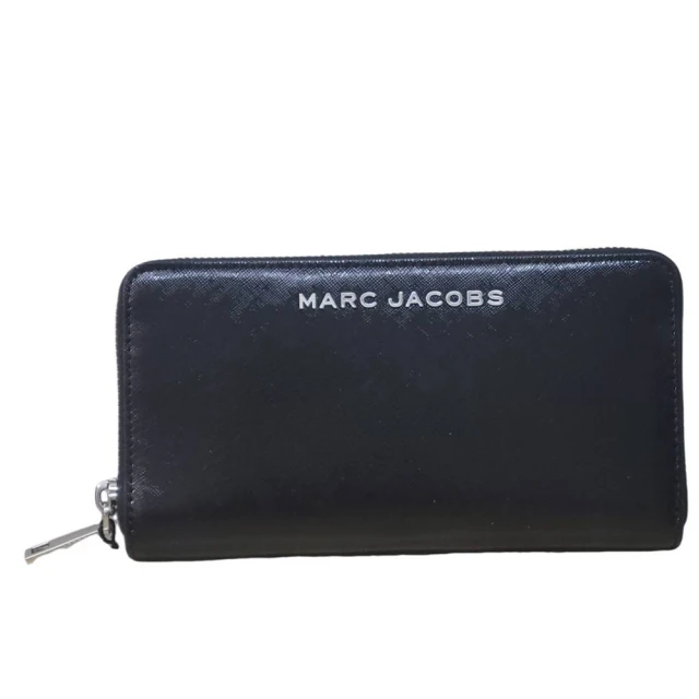 MARC JACOBS 馬克賈伯 Marc Jacobs 銀色logo黑色長夾(贈原廠紙袋父親節七夕情人節)