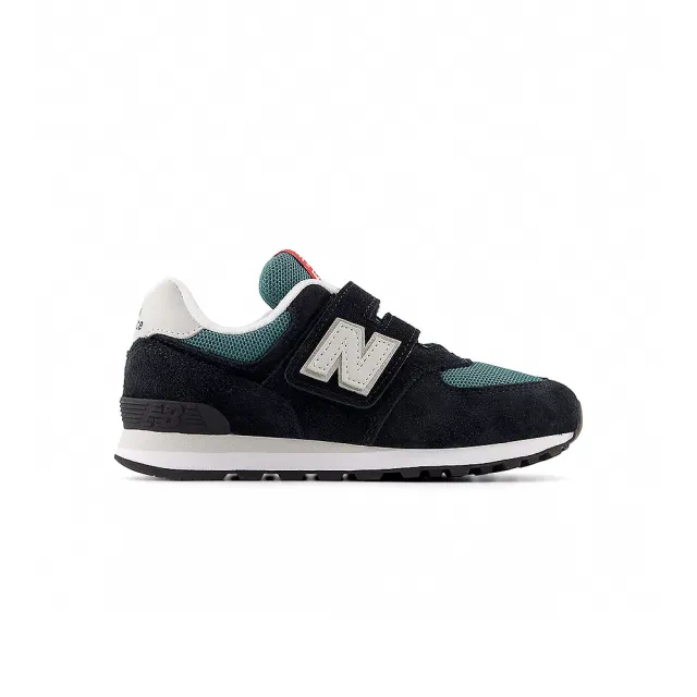 【NEW BALANCE】NB 574 童鞋 中童 黑綠色 魔鬼氈 復古 休閒鞋 PV574MGH