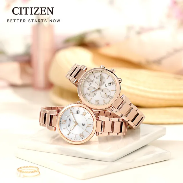 【CITIZEN 星辰】XC 光動能玫瑰金女錶 手錶 錶 生日禮 送禮(EO1192-59A)