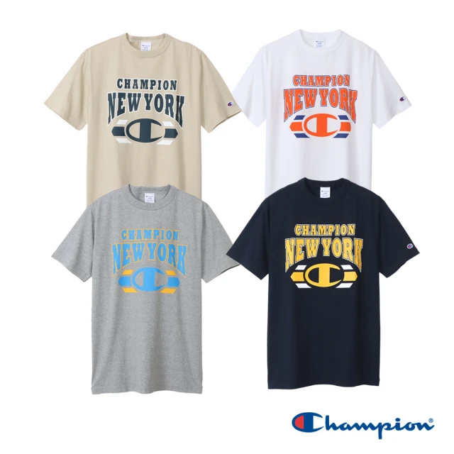 Champion 官方直營-大學風字體LOGO圖騰短袖上衣-男(4色)