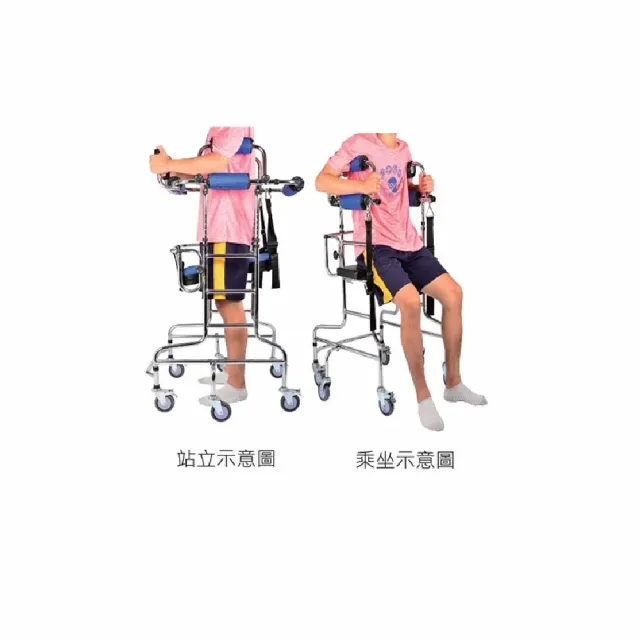 【海夫健康生活館】恆伸機械式輪椅 未滅菌 鐵製電鍍帶輪 復健助步器 助行椅 螃蟹車 符合補助款(ER-3106-1)