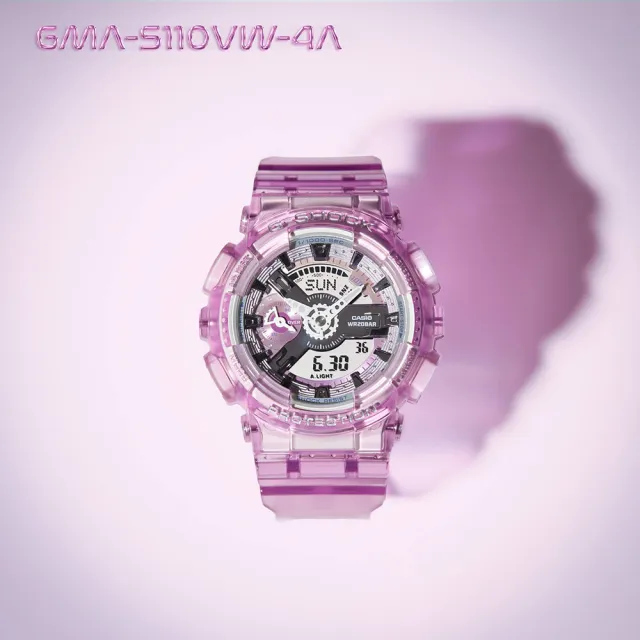 【CASIO 卡西歐】G-SHOCK 未來系列 半透明女錶手錶 送禮 禮物 推薦(GMA-S110VW-4A)