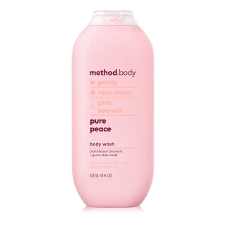 即期品【method 美則】感官沐浴乳-純粹寧靜532ml(西洋牡丹、玫瑰純水、玫瑰海鹽；效期2025.1)