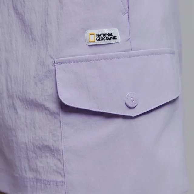 【National Geographic 國家地理官方旗艦】女裝 CYGNUS 平織工裝短褲 - 紫色(女款短褲/工裝必備)