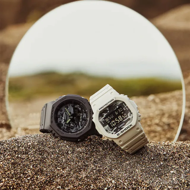 【CASIO 卡西歐】G-SHOCK 城市迷彩 計時電子錶-灰 開學(DW-5600CA-8)