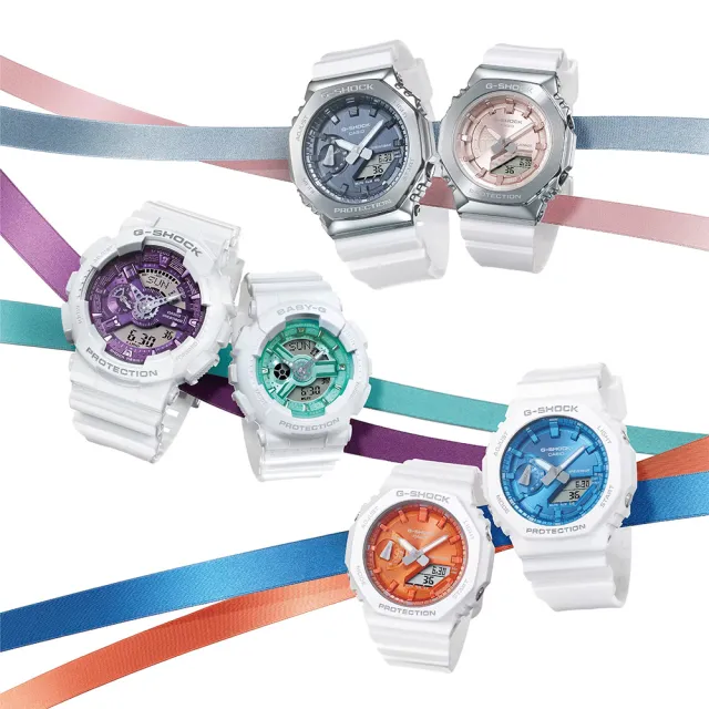 【CASIO 卡西歐】Baby-G 金屬色雙顯手錶 送禮 禮物 推薦(BA-110XWS-7A)