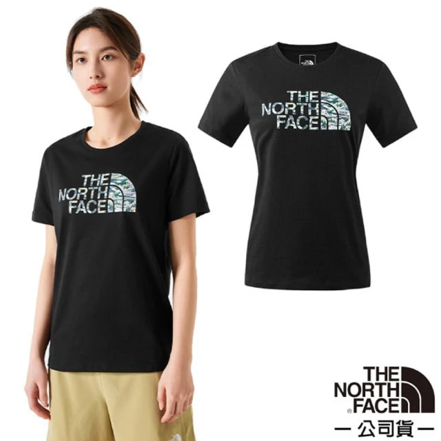 The North Face 女 FLASHDRY 吸濕透氣排汗短袖圓領T恤.休閒套頭衫.運動上衣(88GZ-JK3 宇宙黑)