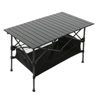 【TAS CAMP】黑紋蛋捲桌 大尺寸 120cm(鋁合金蛋捲桌 便攜露營桌 附贈收納袋 蛋捲桌 露營)