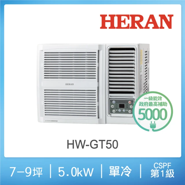 HERAN 禾聯 7-9坪 R32 一級變頻冷專窗型空調(HW-GT50)