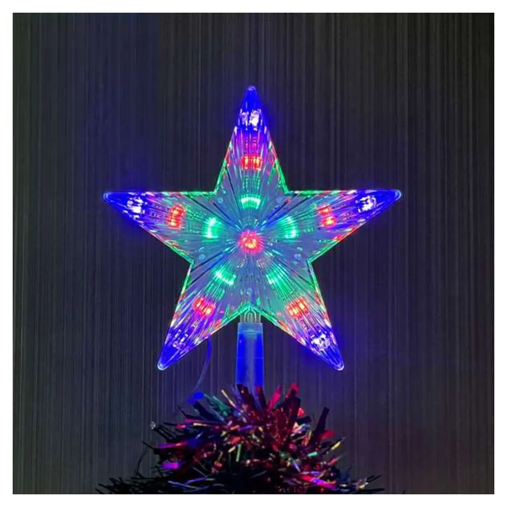 【摩達客】22cm 樹頂星含LED燈插電式(彩光/暖白光可選)