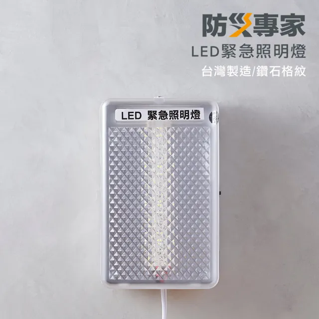【防災專家】台灣製造LED壁掛式緊急照明燈2入組(110/220V通用 台灣製造 LED 火災 停電 地震 必備)
