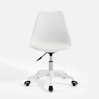 【hoi! 好好生活】林氏木業現代簡約清新電腦椅 BY023-白色