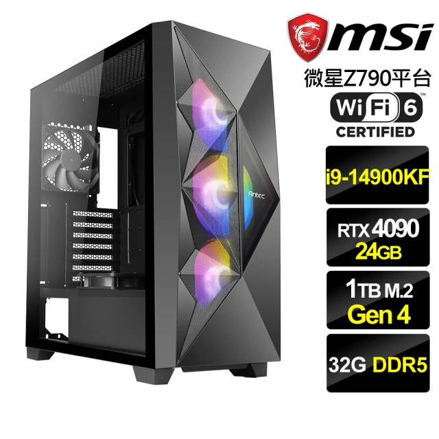 微星平台 i9廿四GeForce RTX 4090{子鼠}電競機(i9-14900KF/Z790/32G D5/1TB/WiFi6)